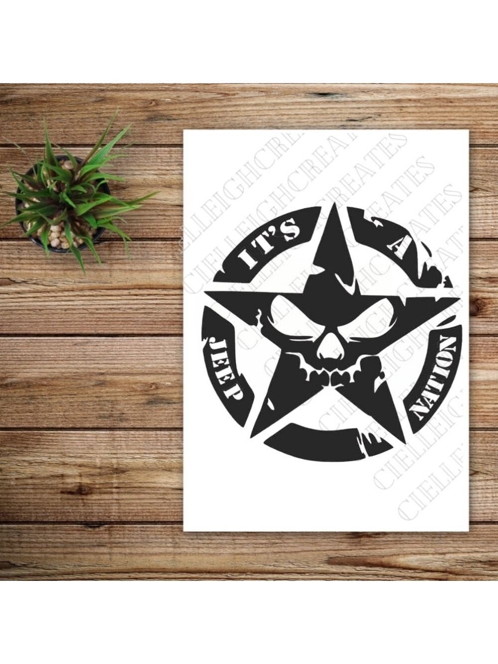 *2 for $20* It's Jeep Nation vinyl decal Sticker Star Skull Handcrafted